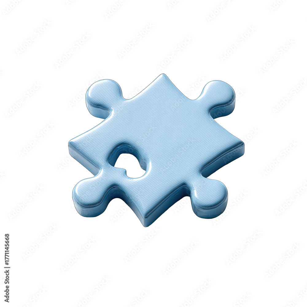 Obraz premium Light-blue 3D puzzle piece with a missing section