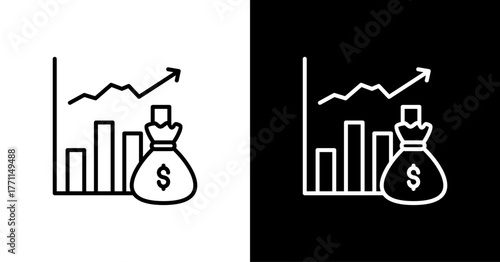 Profitability White Icon Set Design