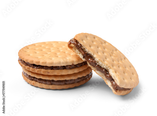 Stack of round chocolate cr...