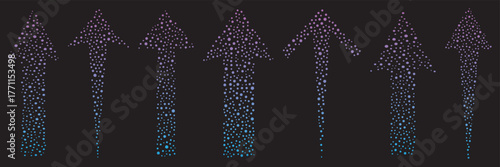 halftone dots Swipe up arrow set. Swipe icon vector set. Scroll illustration sign collection. Arrow symbol. Arrow up web icons. Swipe symbols for web and mobile app. Arrow icon. Right, left and next 