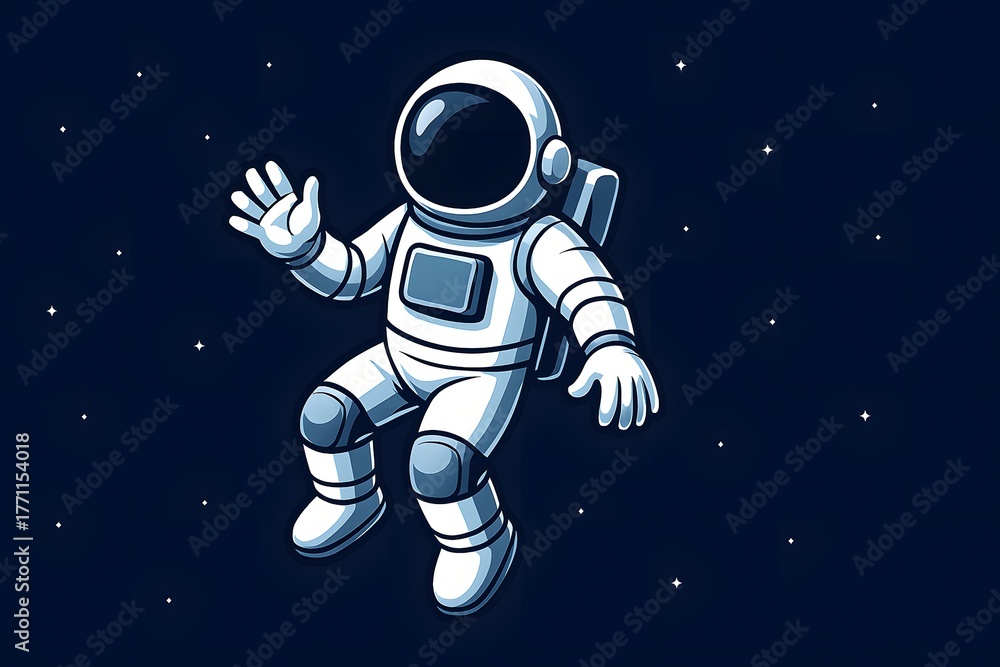 Naklejka premium cartoon astronaut in space