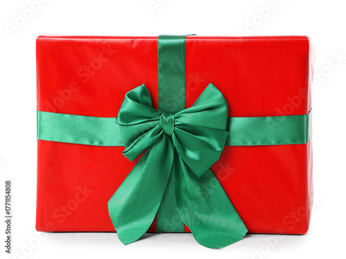 Red Christmas gift box with...