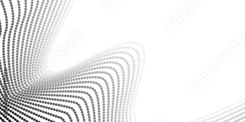 Black and white halftone wave dots abstract background. modern minimal vector design with gradient pattern for poster, banner, presentation, wallpaper, and digital graphic layout concept. Eps10