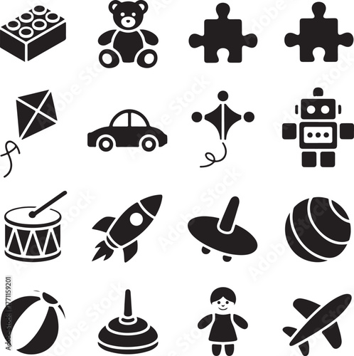 Building block teddy bear puzzle pieces kite car robot drum rocket spinning top ball beach ball stacking toy doll airplane