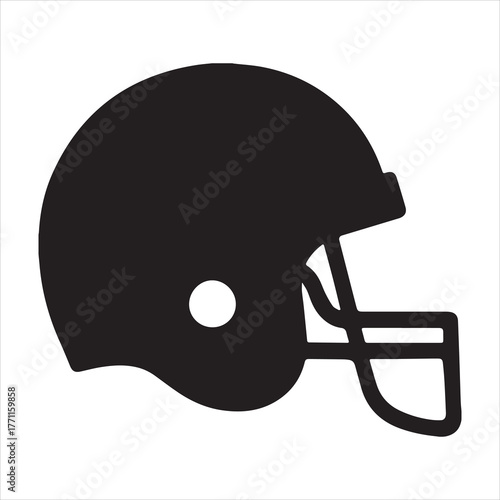 Silhouette American football helmet protective headgear sport Vector Illustration