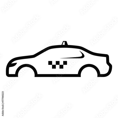 Taxi cab icon isolated on white background, a symbol of urban transportation and ridehailing services, representing convenience and accessibility for city dwellers