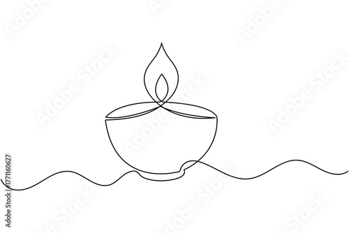 Minimal Diya flame icon representing hope peace and enlightenment vector