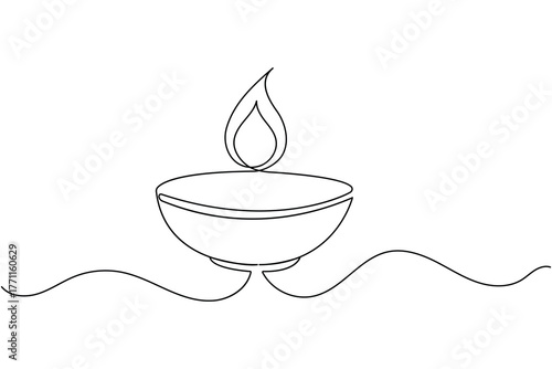 Minimal Diya flame icon representing hope peace and enlightenment vector