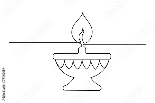 Minimal Diya flame icon representing hope peace and enlightenment vector
