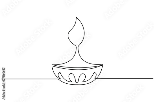 Minimal Diya flame icon representing hope peace and enlightenment vector