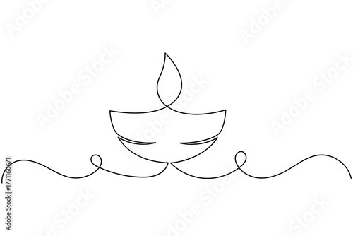 Minimal Diya flame icon representing hope peace and enlightenment vector