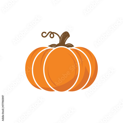 Pumpkin - squash for Halloween or Thanksgiving flat color icon for apps and websites