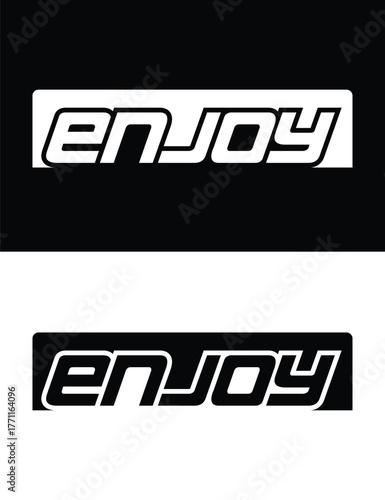 Bold ENJOY Minimal Typography Design for Streetwear and Prints