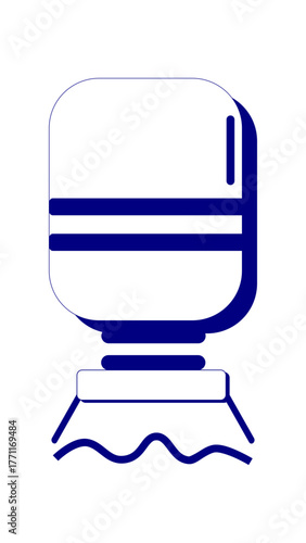 Simple Vector Icon of Water Dispenser and Gallon Bottle