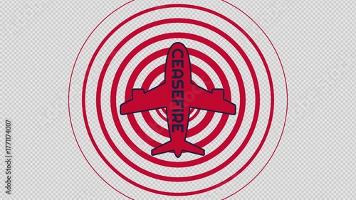 Ceasefire now urgent message airplane target for peace negotiations promoting global harmony and unity ending conflict and violence with hope symbolism