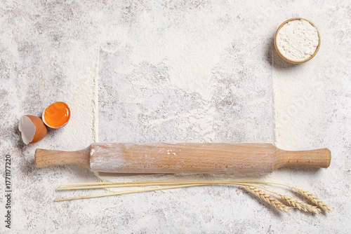 Baking ingredients flat lay...