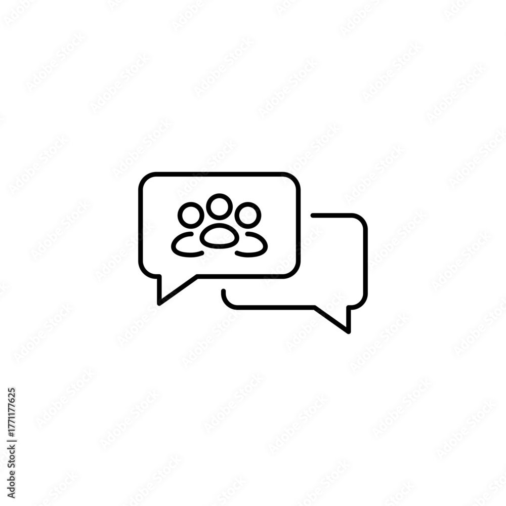 Fototapeta premium Chat Bubbles for Team Communication Line Icon