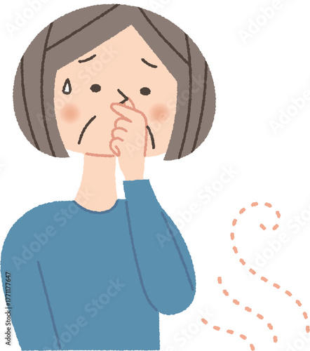 悪臭が気になるシニア女性