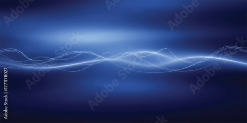 Abstract blue energy wave flowing light streaks on a dark background perfect for technology and science concepts
