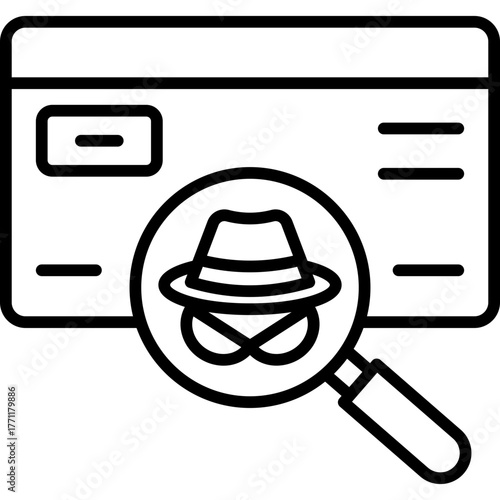Credit Card Fraud Line Icon