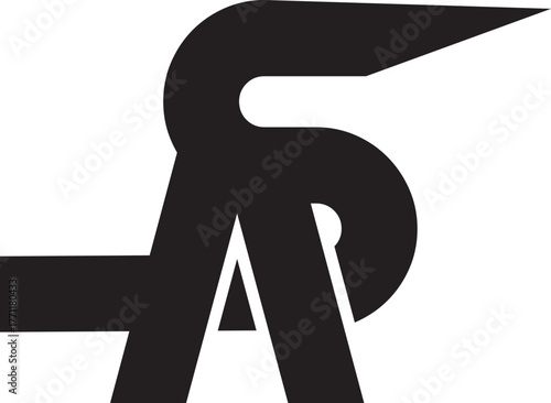 Abstract Monogram Logo with Stylized AS or SA Letters