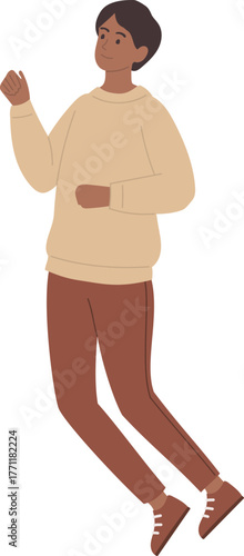 vector illustration of flying woman person