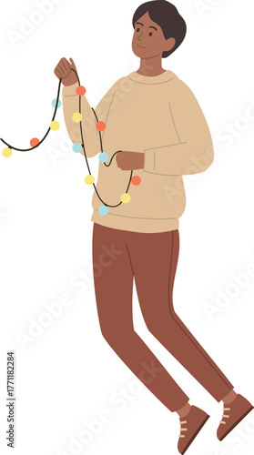 vector illustration of flying woman person