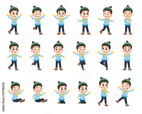 Happy Kid in Winter Season