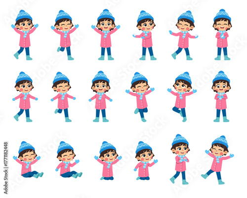 Happy Kid in Winter Season