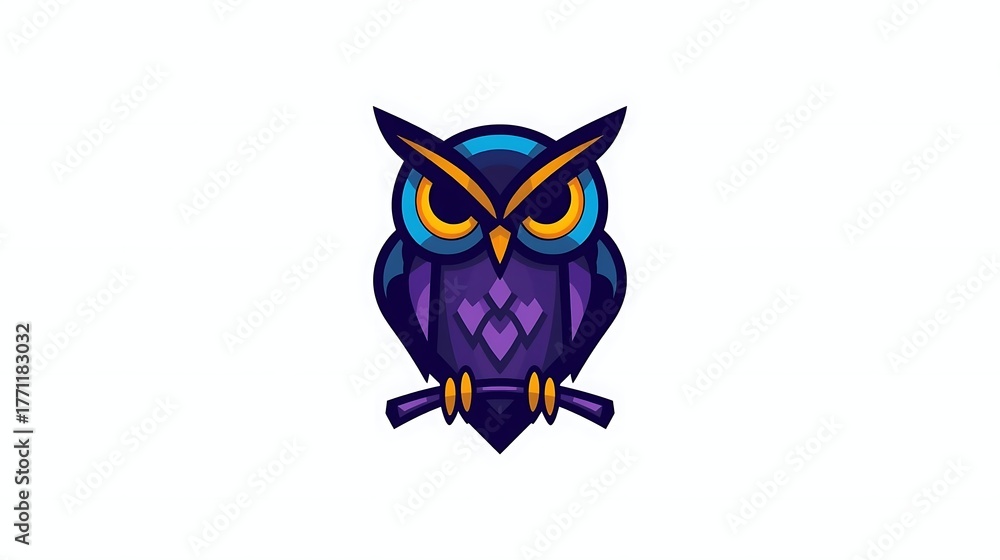 Fototapeta premium Blue Fox Head Logo Design Digital Vector Art Minimalist Modern Style
