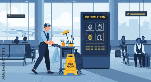 Maintaining hygiene: Airport cleaning service ensuring a safe and comfortable experience