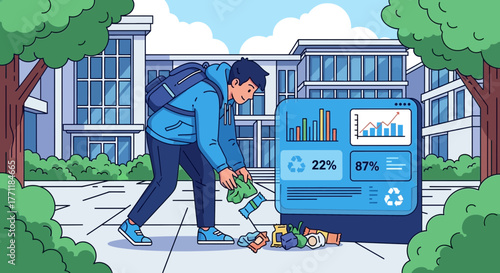 Student contributes to campus sustainability efforts through responsible waste management