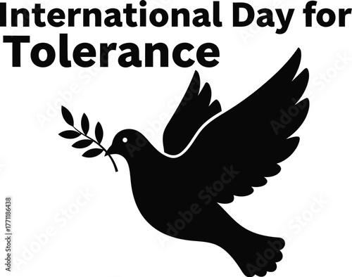 International day for tolerance concept with dove and olive branch to promote mutual understanding and respect