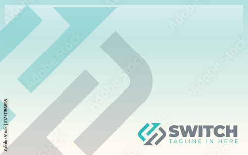 Letter S logo formed of an arrow forward and backward symbol in simple and modern style