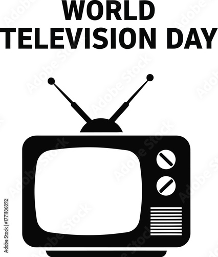 World television day with retro tv to celebrate importance of television broadcasting