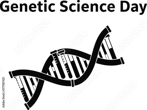 Illustration of genetic science day with DNA structure