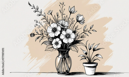 Elegant Flower Vase – Beautiful Floral Arrangement in Decorative Artistic Design