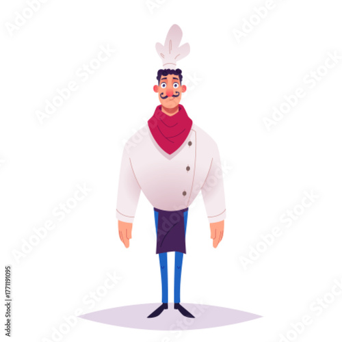 Professional Cartoon Chef Character Standing Confidently