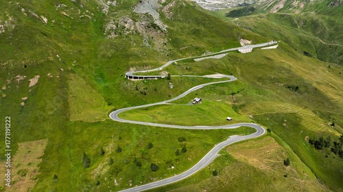 Photos Experience the stunning beauty of Austria with this aerial view of a winding mountain road