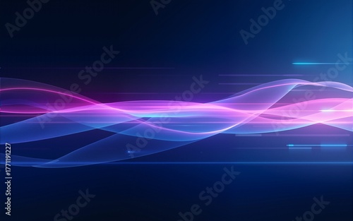 Streamlined speed light blue and purple special effects, abstract technology blue KV main visual business background. High quality