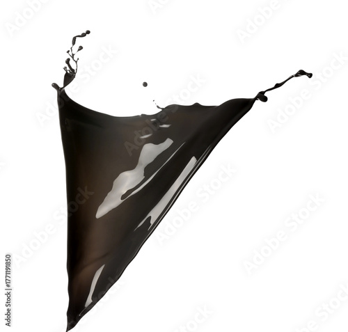Splash of black paint on wh...