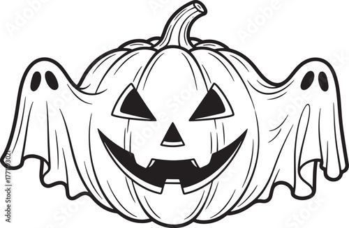 Halloween Pumpkin Sketch and Boo Ghost Vector Pack