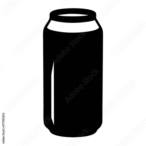 Black and White Aluminum Drink Can . Minimalist 3D Render Design