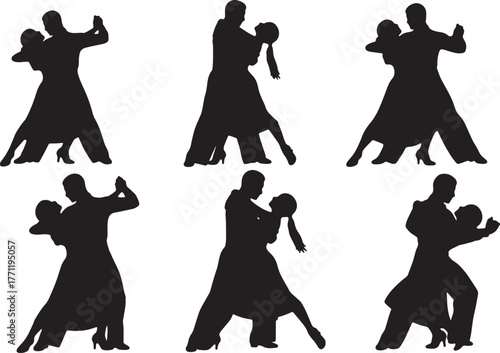 Romantic Rumba Dancing Couple Silhouettes