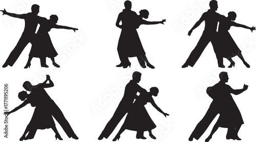 West Coast Swing Couple Silhouette Collection