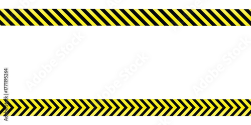 Yellow and Black Diagonal Safety Lines. Construction zones, and safety alerts. Caution yellow warning lines isolated on white background