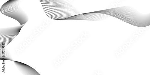 Abstract black wave banner template. Wave with lines created using blend tool, blend line background. abstract black wave on white background ,black wave for design brochure, website, flyer.