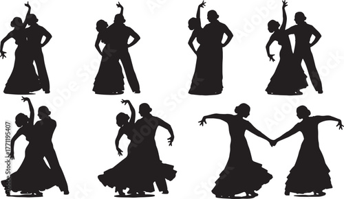 Passionate Flamenco Dancer Couple Silhouettes