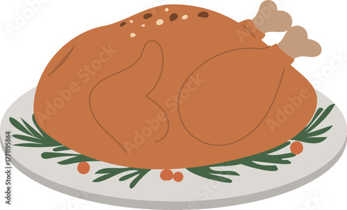 roasted turkey on a plate