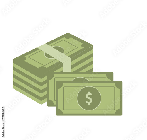 dollar with money bag illustration on white background